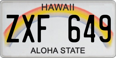 HI license plate ZXF649