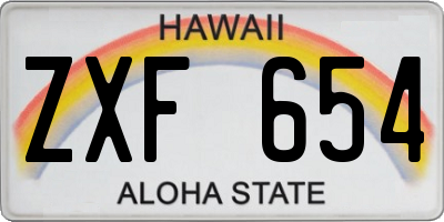 HI license plate ZXF654