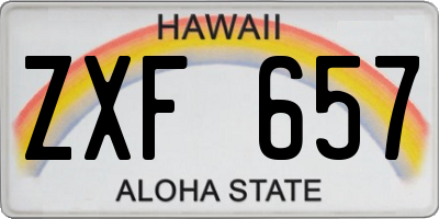 HI license plate ZXF657