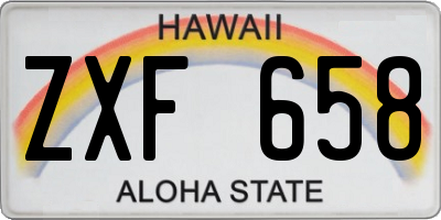 HI license plate ZXF658