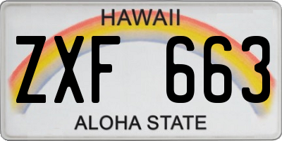 HI license plate ZXF663