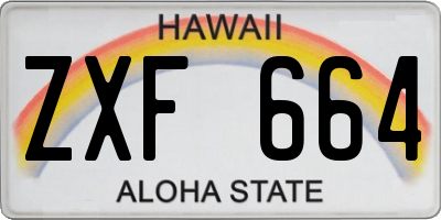 HI license plate ZXF664