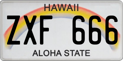 HI license plate ZXF666