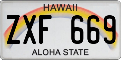 HI license plate ZXF669