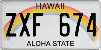 HI license plate ZXF674
