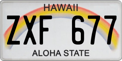 HI license plate ZXF677