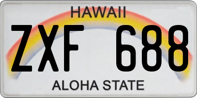 HI license plate ZXF688