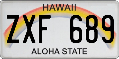 HI license plate ZXF689