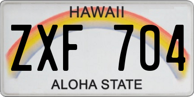 HI license plate ZXF704