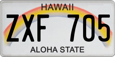 HI license plate ZXF705