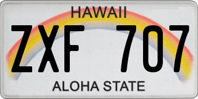 HI license plate ZXF707
