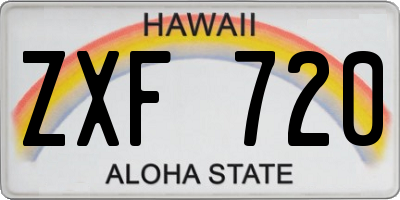 HI license plate ZXF720