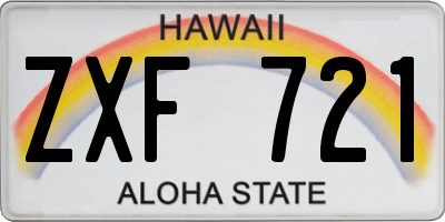 HI license plate ZXF721