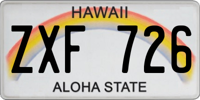 HI license plate ZXF726