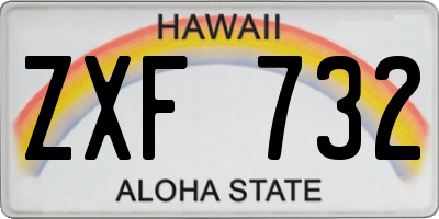 HI license plate ZXF732