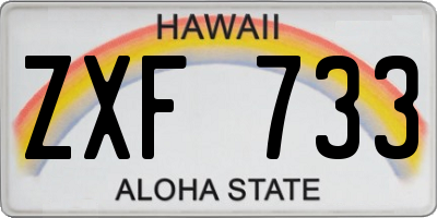 HI license plate ZXF733
