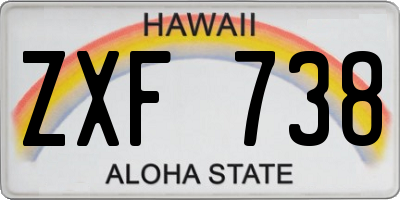 HI license plate ZXF738