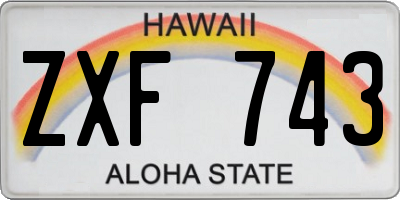HI license plate ZXF743