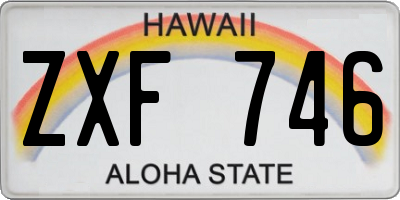 HI license plate ZXF746