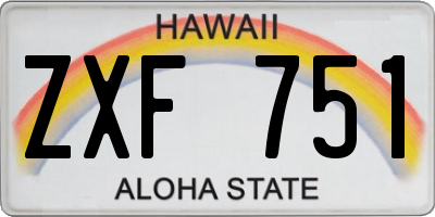 HI license plate ZXF751