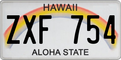 HI license plate ZXF754