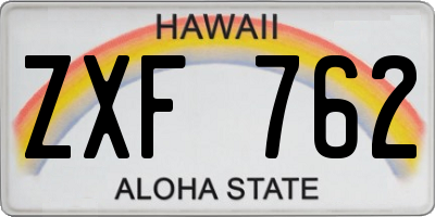 HI license plate ZXF762