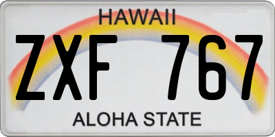HI license plate ZXF767