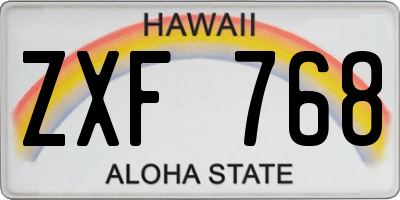 HI license plate ZXF768
