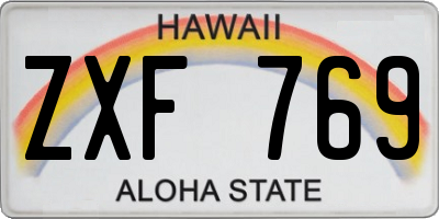 HI license plate ZXF769