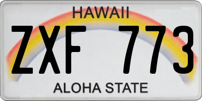 HI license plate ZXF773