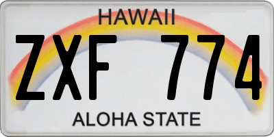 HI license plate ZXF774