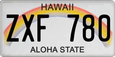 HI license plate ZXF780
