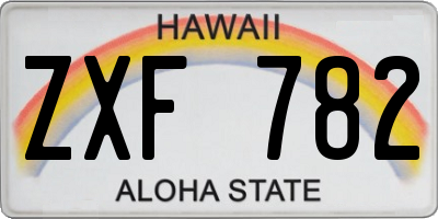 HI license plate ZXF782