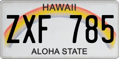 HI license plate ZXF785