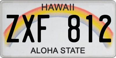 HI license plate ZXF812
