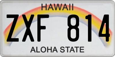 HI license plate ZXF814