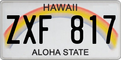 HI license plate ZXF817