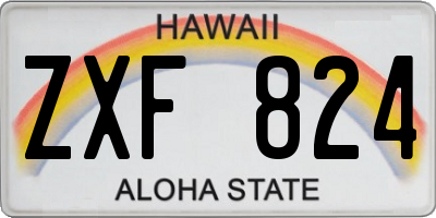 HI license plate ZXF824