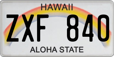 HI license plate ZXF840