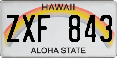 HI license plate ZXF843