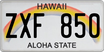 HI license plate ZXF850