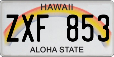 HI license plate ZXF853