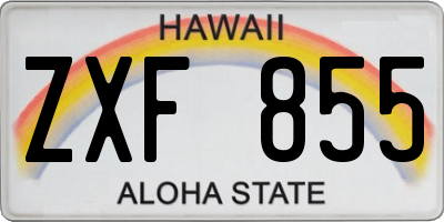 HI license plate ZXF855