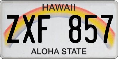 HI license plate ZXF857