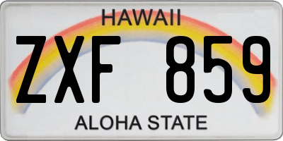 HI license plate ZXF859