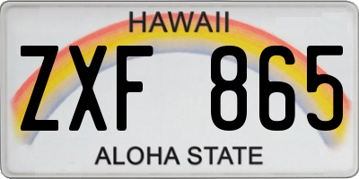 HI license plate ZXF865