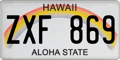 HI license plate ZXF869