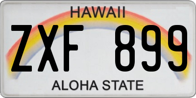 HI license plate ZXF899
