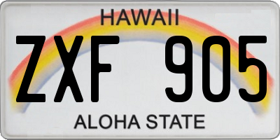 HI license plate ZXF905