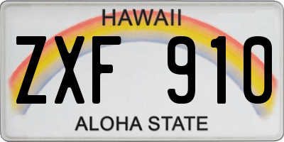 HI license plate ZXF910